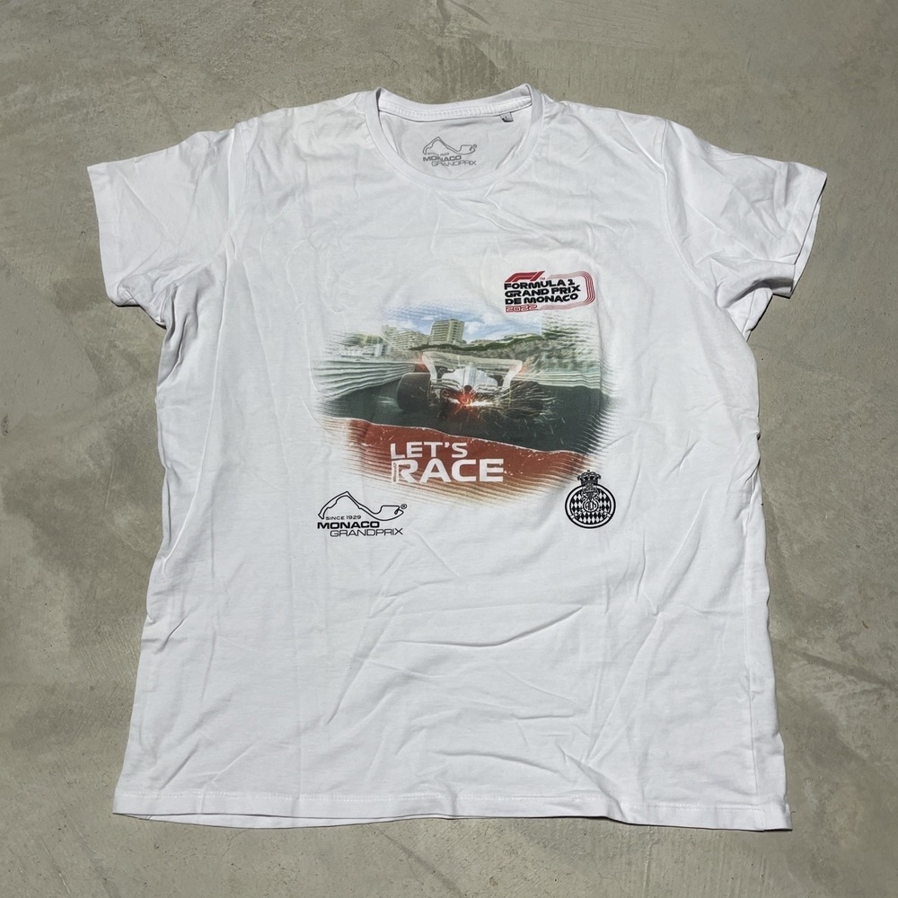 Formula 1 Grand Prix De Monaco Racing Graphic Shirt SZ L Unisex F1 White